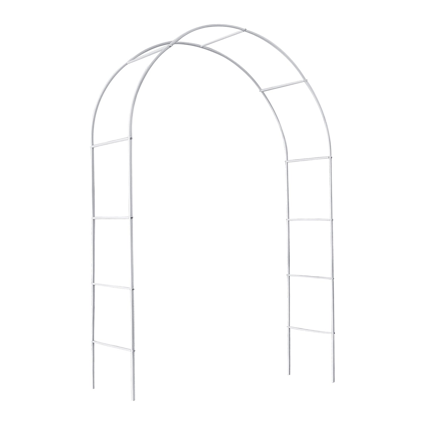 JP OUTDOOR 8ft H Metal Garden Arch Trellis,Arbor Trellis for Climbing Plants Support or Wedding Decor,White