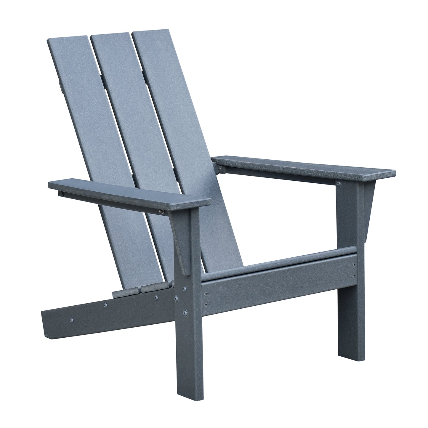 JP OUTDOOR Durable Comfortable Weather-resistant Adirondack Chairs Set of 2 with Table, HDPE Plastic for Outdoor, Gray