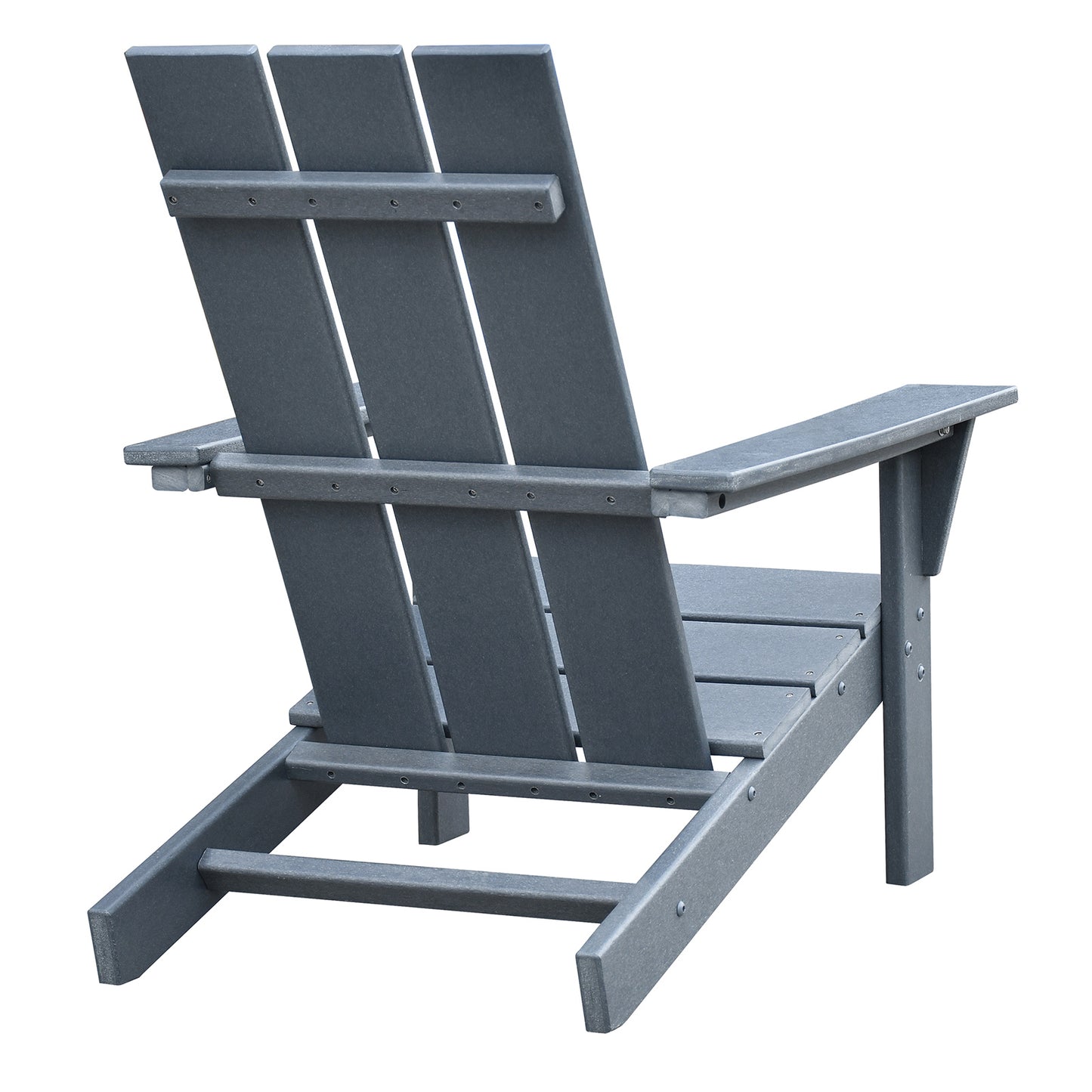 JP OUTDOOR Durable Comfortable Weather-resistant Adirondack Chairs Set of 2 with Table, HDPE Plastic for Outdoor, Gray