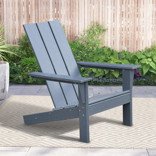 JP OUTDOOR Modern Plastic Adirondack Chair,Outdoor Adirondack Fire Pit Chair,Gray