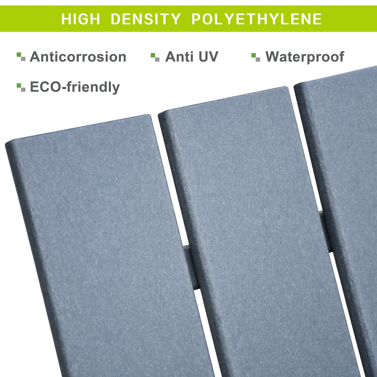 JP OUTDOOR Modern Plastic Adirondack Chair,Outdoor Adirondack Fire Pit Chair,Gray