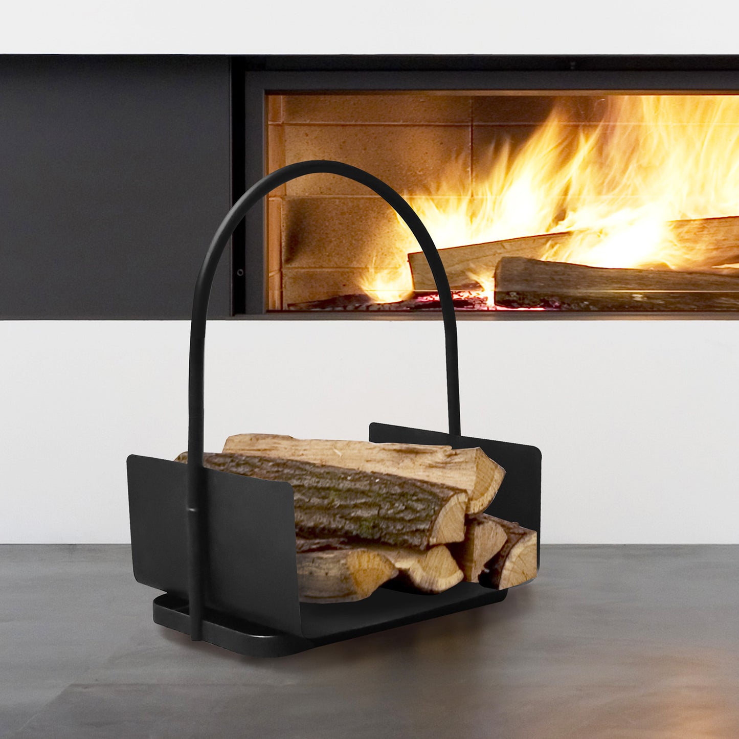 JP OUTDOOR 14.7''L x 11.8''W x 19.4''H Firewood Log Baskets, Indoor Outdoor Portable Log Storage Rack