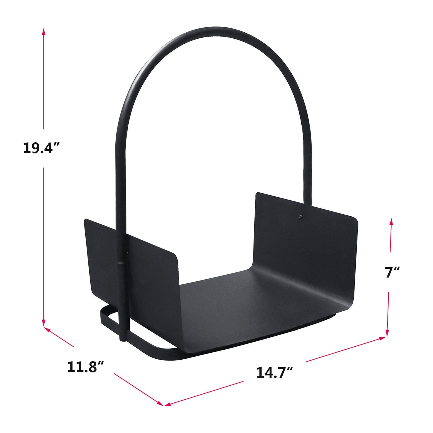 JP OUTDOOR 14.7''L x 11.8''W x 19.4''H Firewood Log Baskets, Indoor Outdoor Portable Log Storage Rack