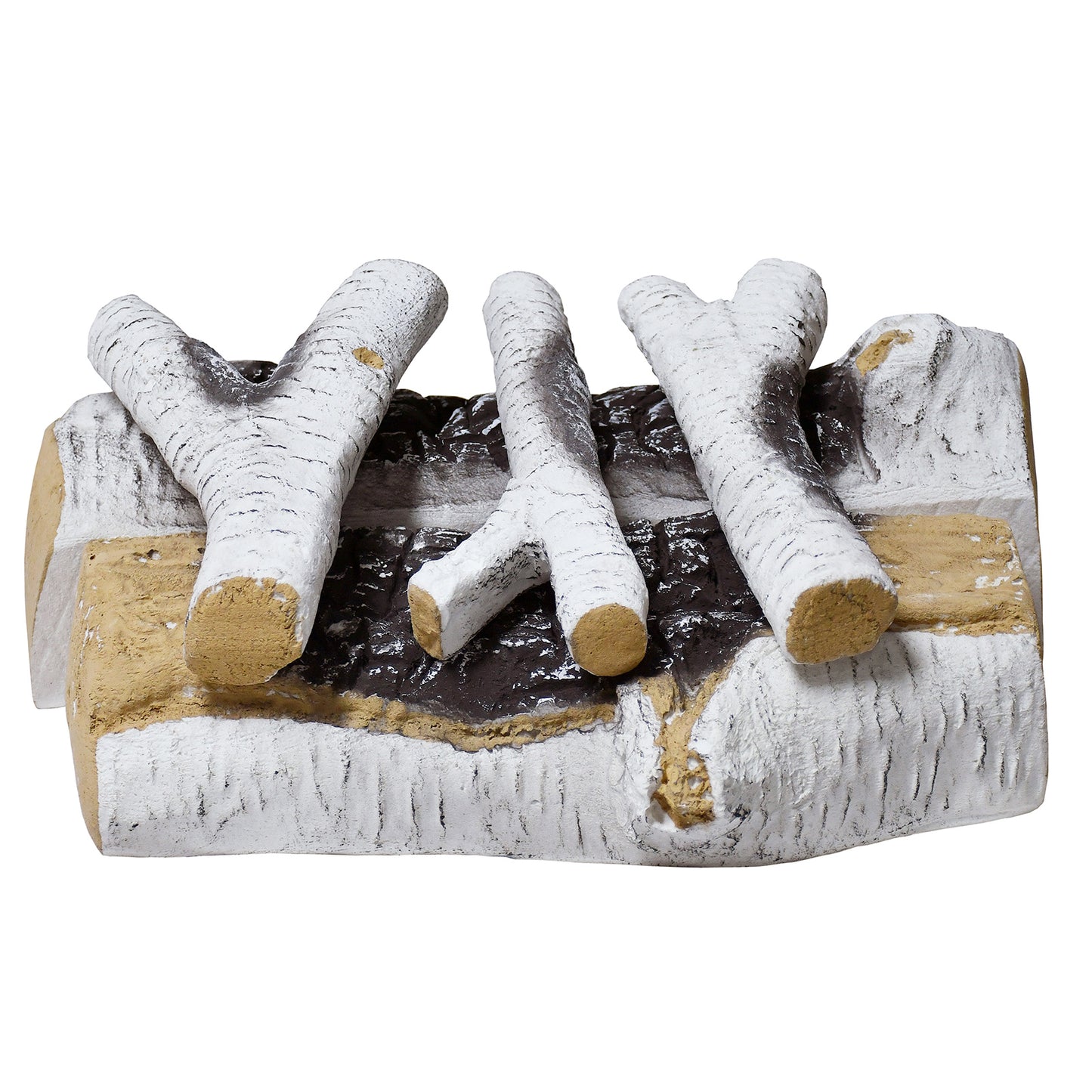 JP OUTDOOR 5PCS Gas Fireplace Log Set, Ceramic Gas Logs for Indoor Outdoor