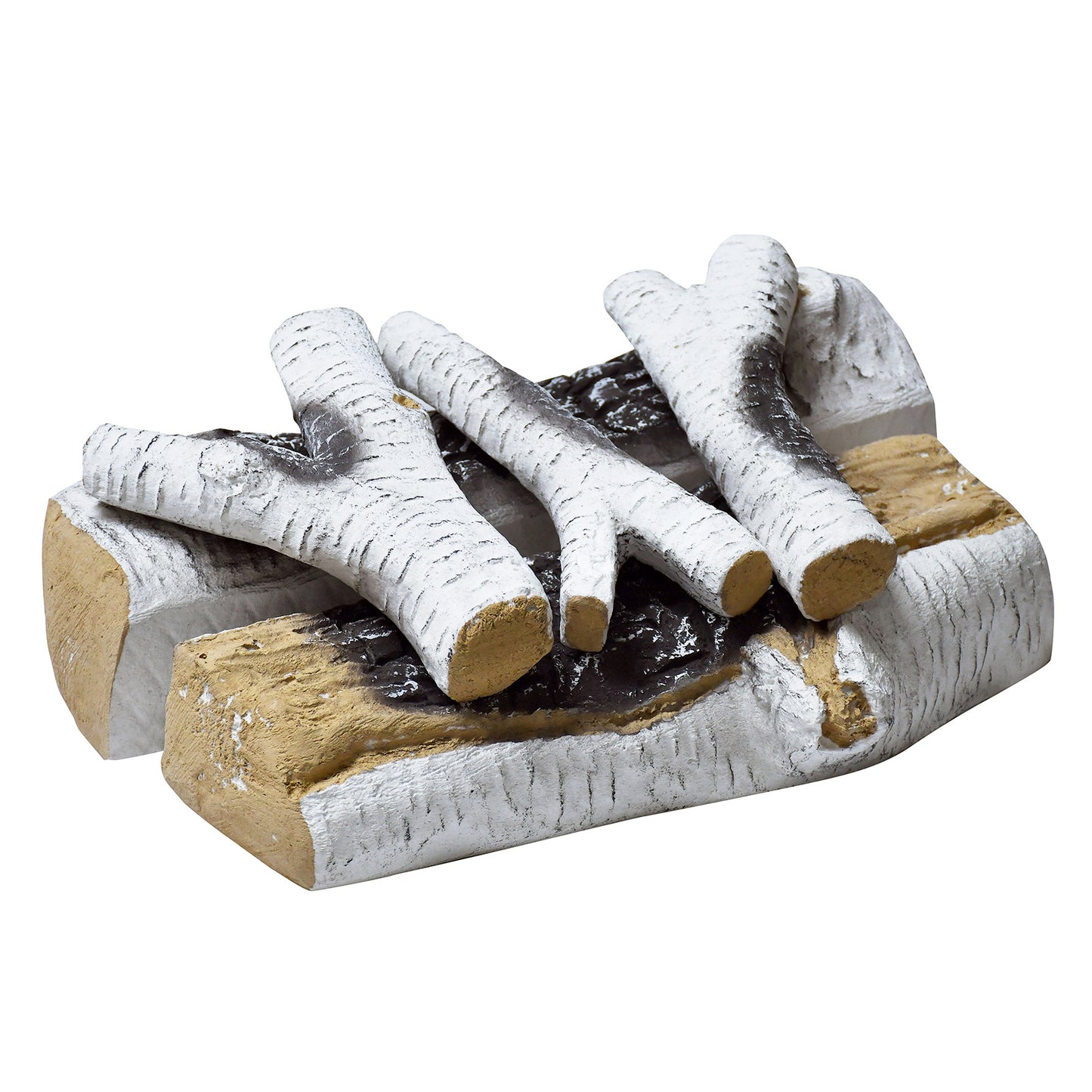 JP OUTDOOR 5PCS Gas Fireplace Log Set, Ceramic Gas Logs for Indoor Outdoor