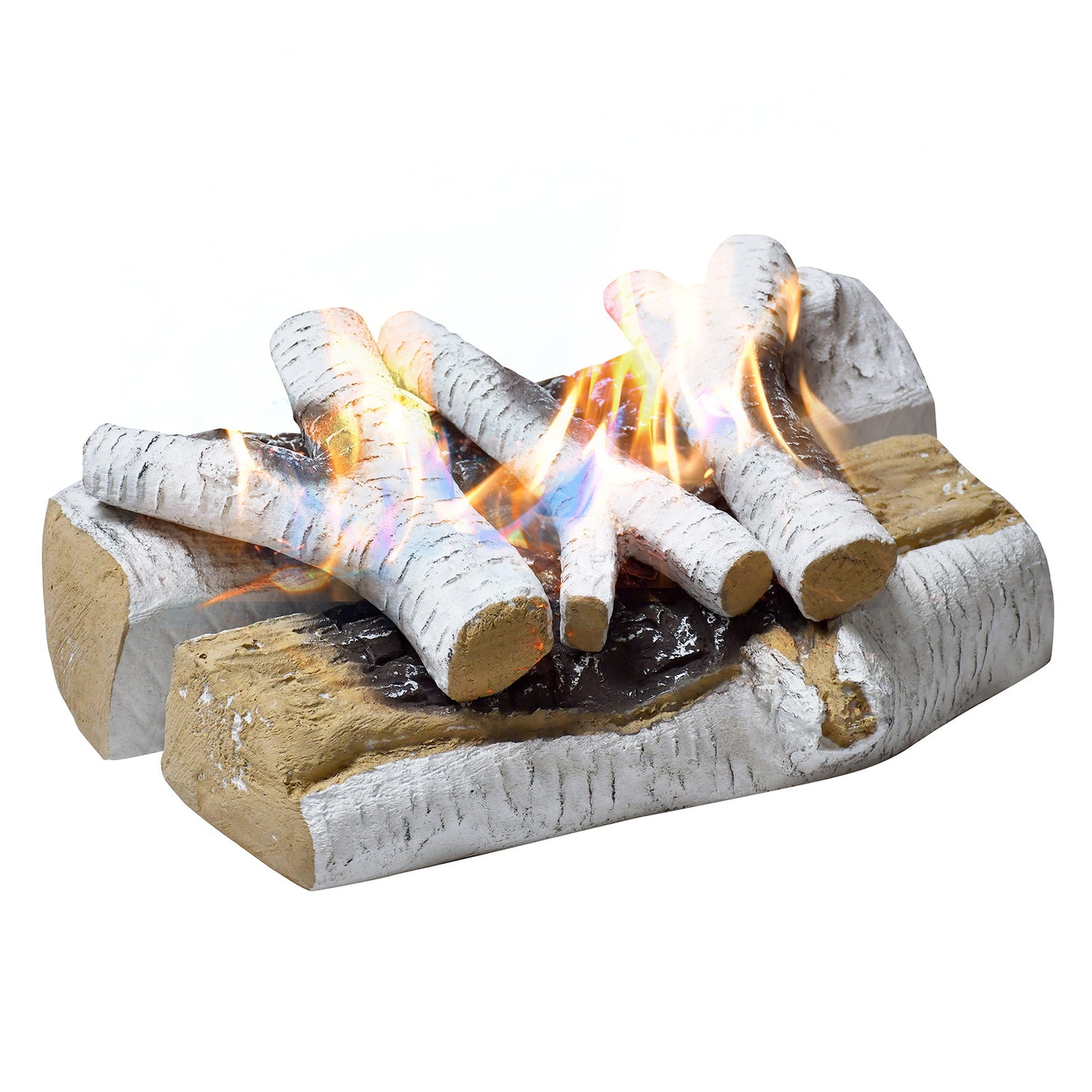JP OUTDOOR 5PCS Gas Fireplace Log Set, Ceramic Gas Logs for Indoor Outdoor