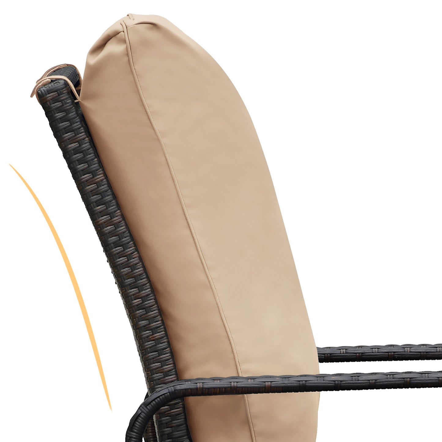 JP Outdoor Outdoor Durable Hand-woven Wicker Recliner Chair with Fade Resistant Cushion, Khaki