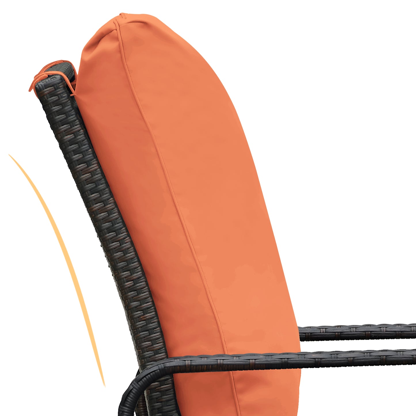 JP Outdoor Indoor Outdoor Wicker Recliner Patio Chair with Waterproof Cushions, Orange