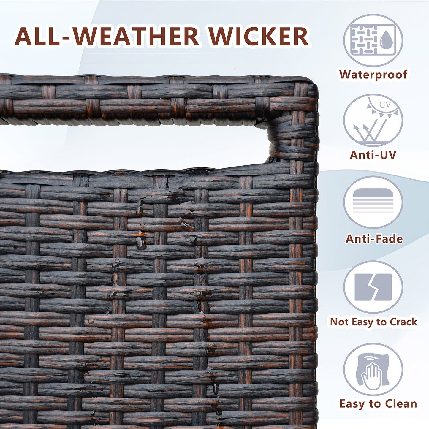 JP Outdoor Indoor Outdoor Wicker Recliner Patio Chair with Waterproof Cushions, Orange