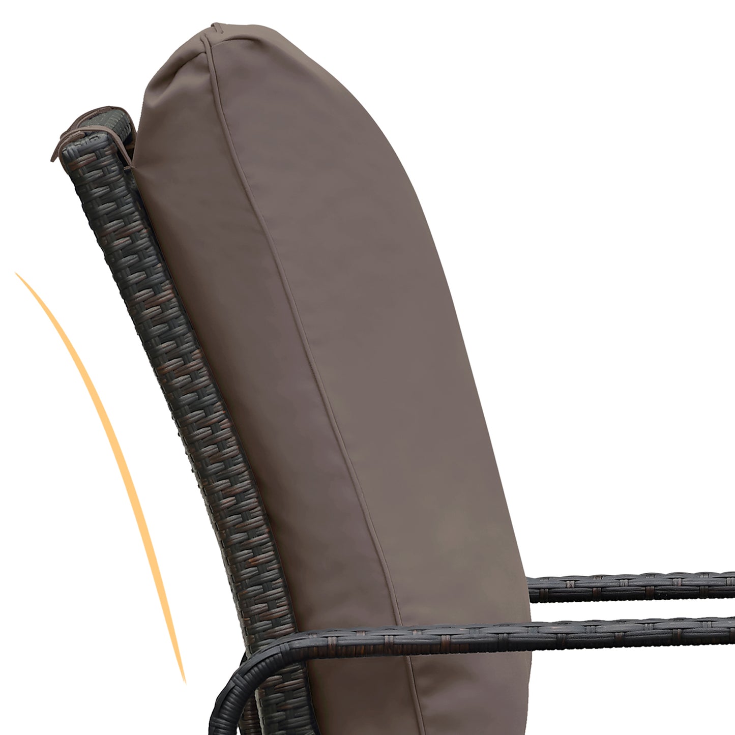 JP Outdoor Outdoor Aluminum Frame Adjustable Wicker Recliner Chair with Fade Resistant Cushion, Brown