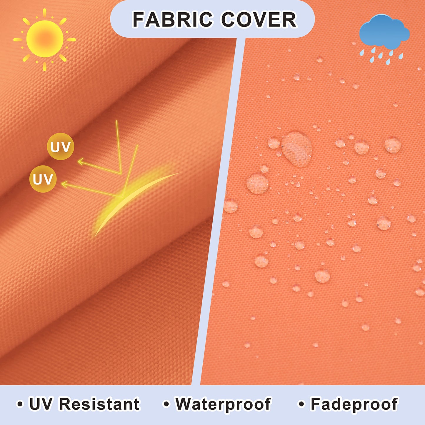 JP Outdoor Replacement Cushion for Indoor or Outdoor Recliner Chair,Good Firmness,Anti-fade & Water Repellent,Orange