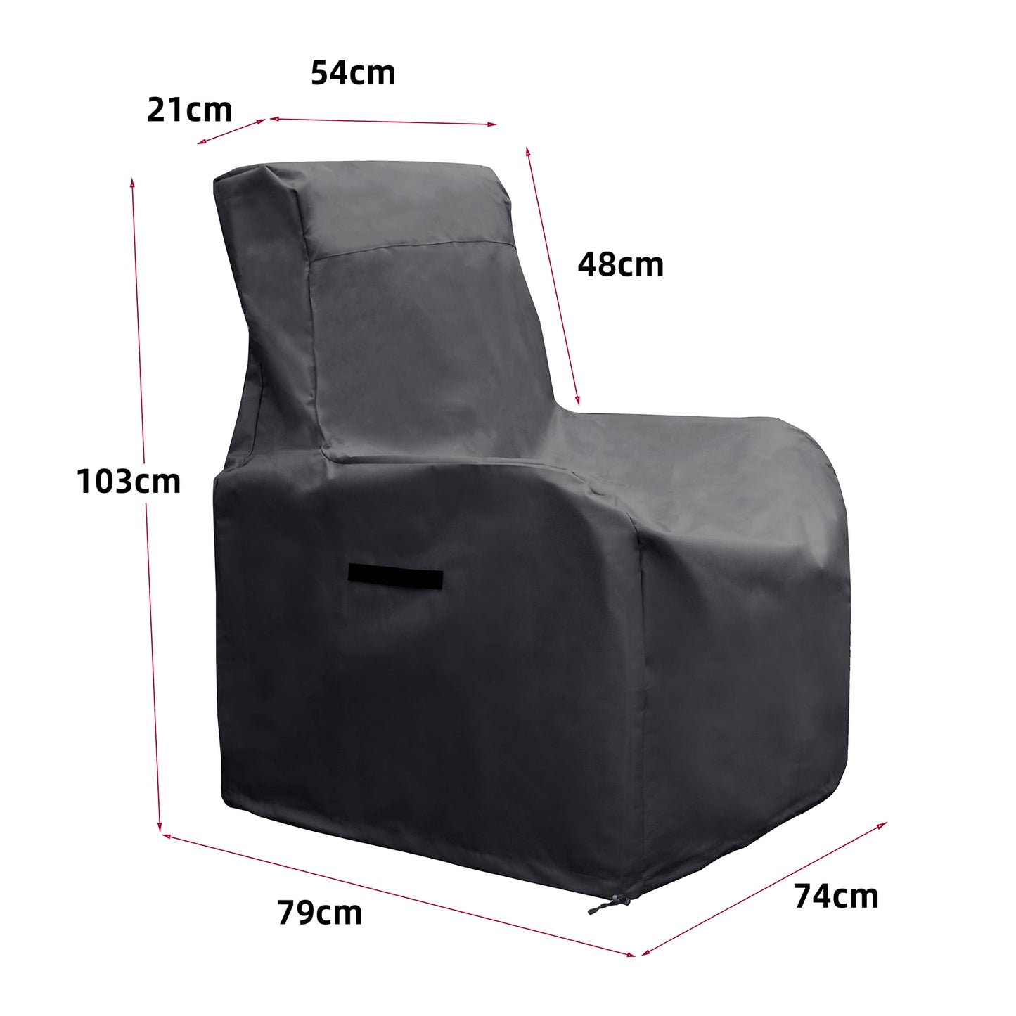 JP OUTDOOR Weather-resistant Durable Oxford Chair Cover, Black