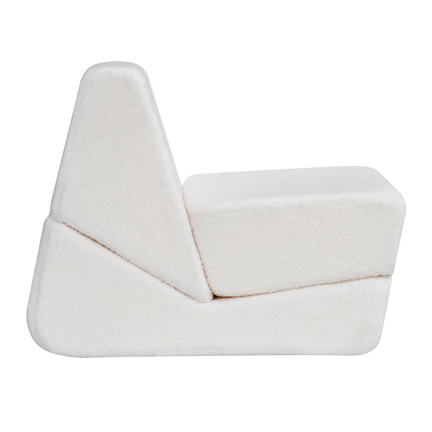 JP OUTDOOR Kids Lounger Teddy Velvet,Kids Foldable Chair Sofa,Beige